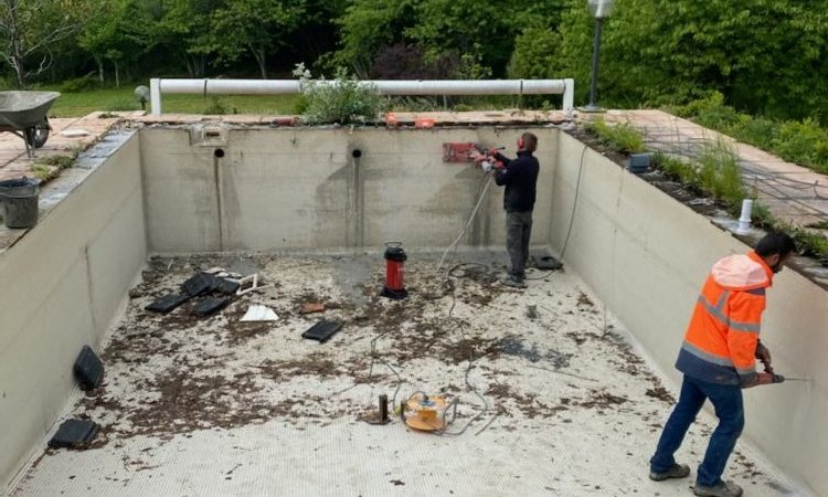 Rénovation d’une piscine 10m x 5m à Saint Ismier