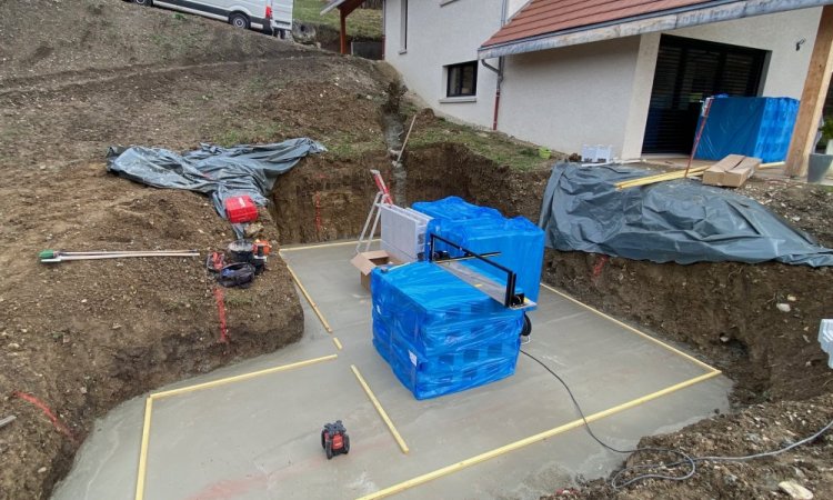 Implantation des murs et local pour la filtration